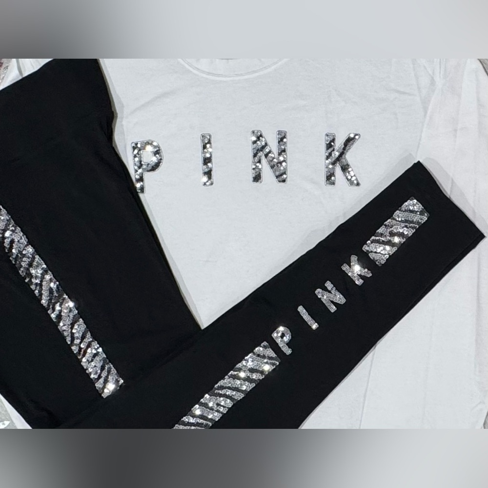 VS PINK ZEBRA BLING SET NWT/NWOT